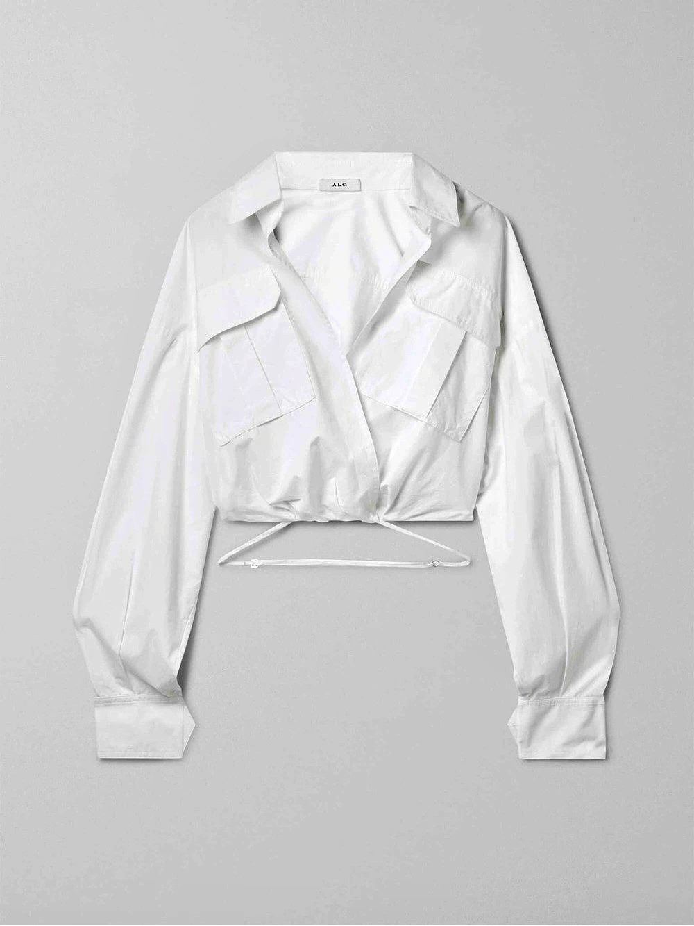 A.L.C. Corbin Top. White Cropped Button-Down Size 2